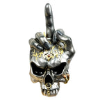 18.5cm Middle Finger Skull Ornament – Resin
