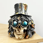 17.5cm Steampunk Dreadlocks Skull Ornament – Resin