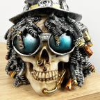 17.5cm Steampunk Dreadlocks Skull Ornament – Resin