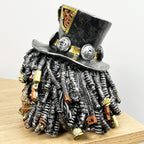 17.5cm Steampunk Dreadlocks Skull Ornament – Resin
