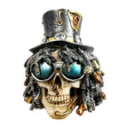 17.5cm Steampunk Dreadlocks Skull Ornament – Resin