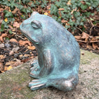17cm Resin Frog Ornament – Patina Style Finish