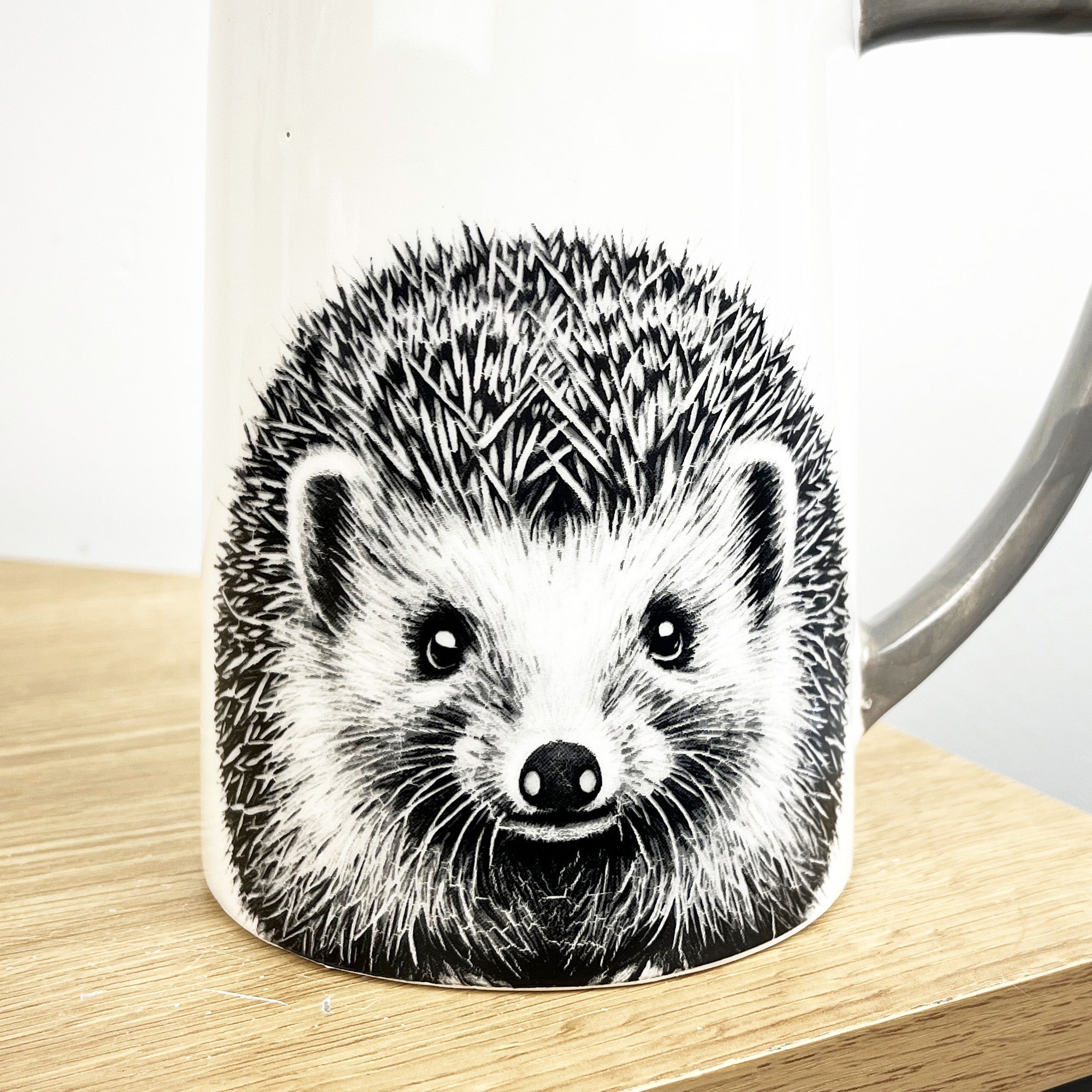 15cm White Hedgehog Utensil Storage Pot Jug - Ceramic