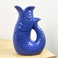 20.5cm Tall Nautical Fish Jug Ornament - Blue