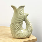 20.5cm Tall Nautical Fish Jug Ornament - Green