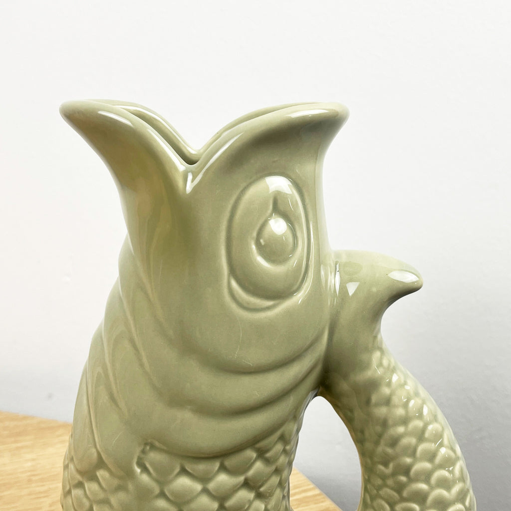 20.5cm Tall Nautical Fish Jug Ornament - Green