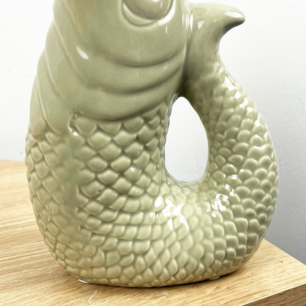 20.5cm Tall Nautical Fish Jug Ornament - Green
