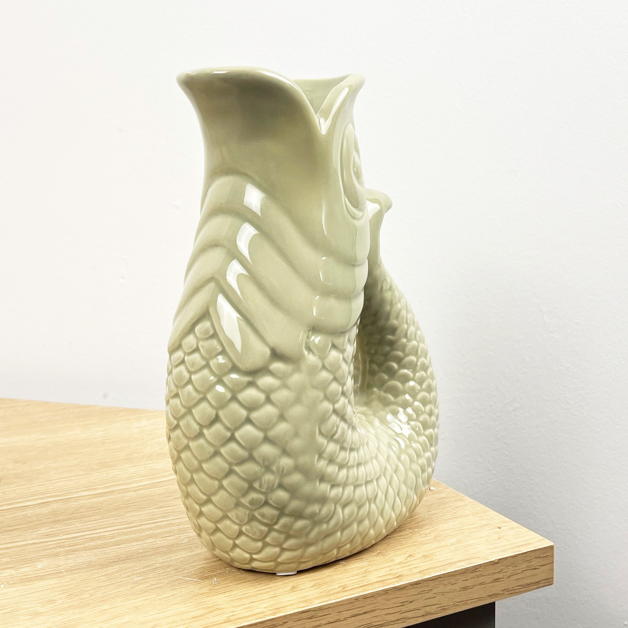 20.5cm Tall Nautical Fish Jug Ornament - Green