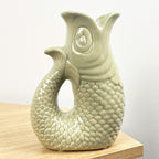 20.5cm Tall Nautical Fish Jug Ornament - Green