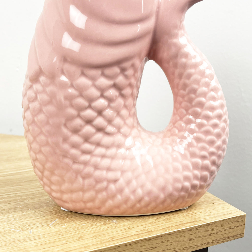 20.5cm Tall Nautical Fish Jug Ornament - Pastel Pink