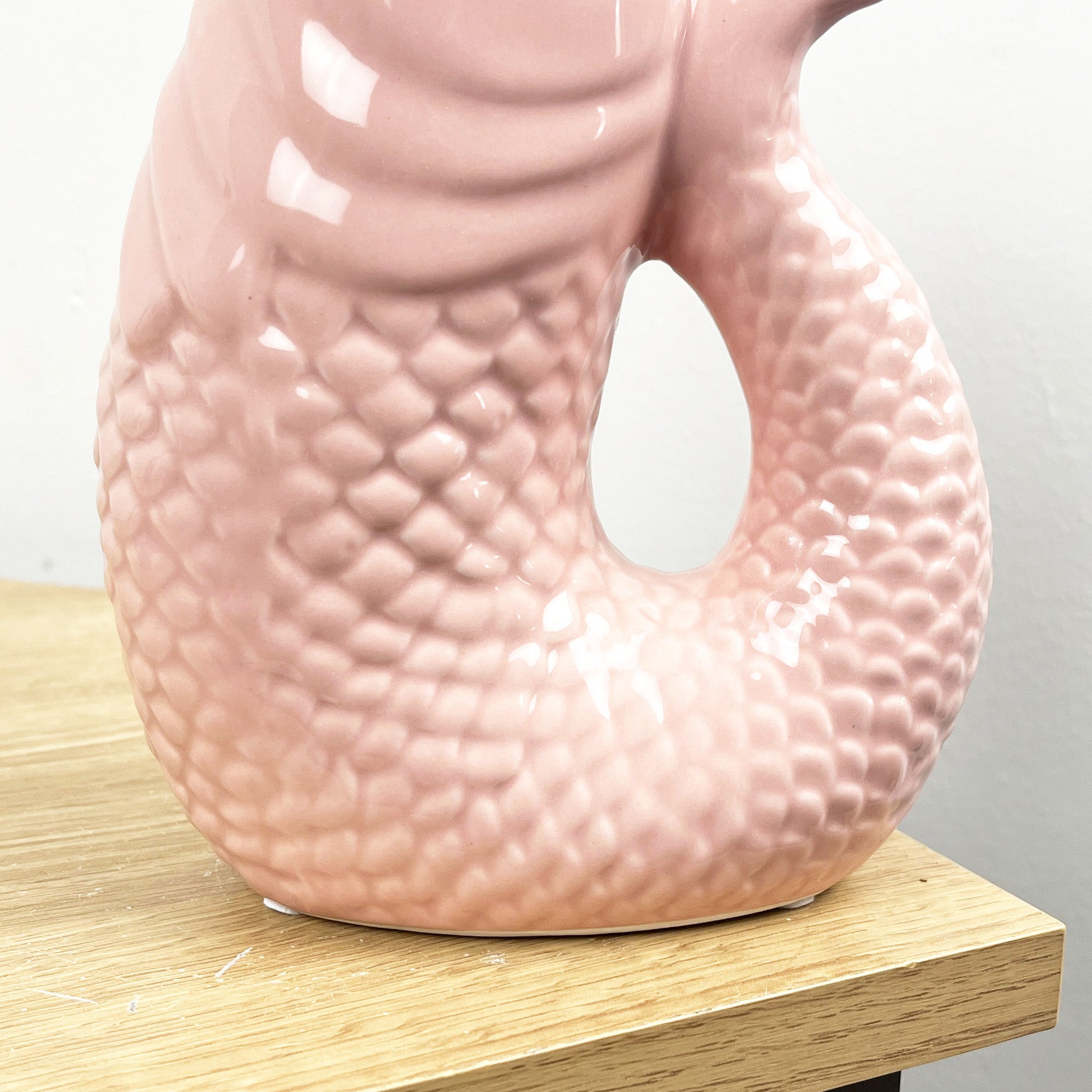 20.5cm Tall Nautical Fish Jug Ornament - Pastel Pink