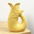 20.5cm Tall Nautical Fish Jug Ornament - Yellow