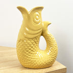 20.5cm Tall Nautical Fish Jug Ornament - Yellow