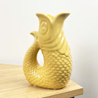 20.5cm Tall Nautical Fish Jug Ornament - Yellow