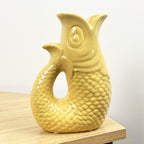 20.5cm Tall Nautical Fish Jug Ornament - Yellow