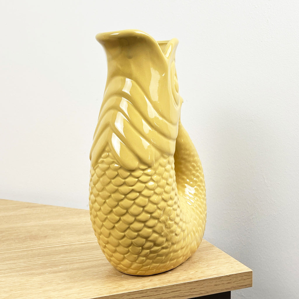 26.5cm Nautical Fish Jug Ornament - Yellow