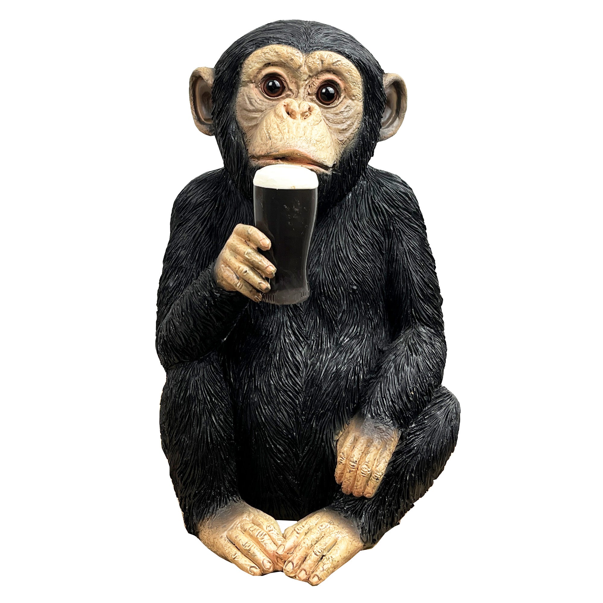 24cm Monkey Holding a Pint of Beer Ornament – Resin