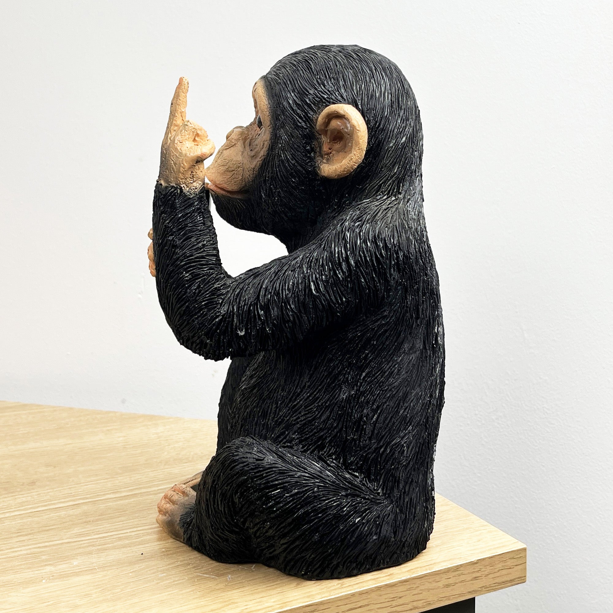 24cm Monkey with Middle Finger Holding a Pint of Beer Ornament – Resin