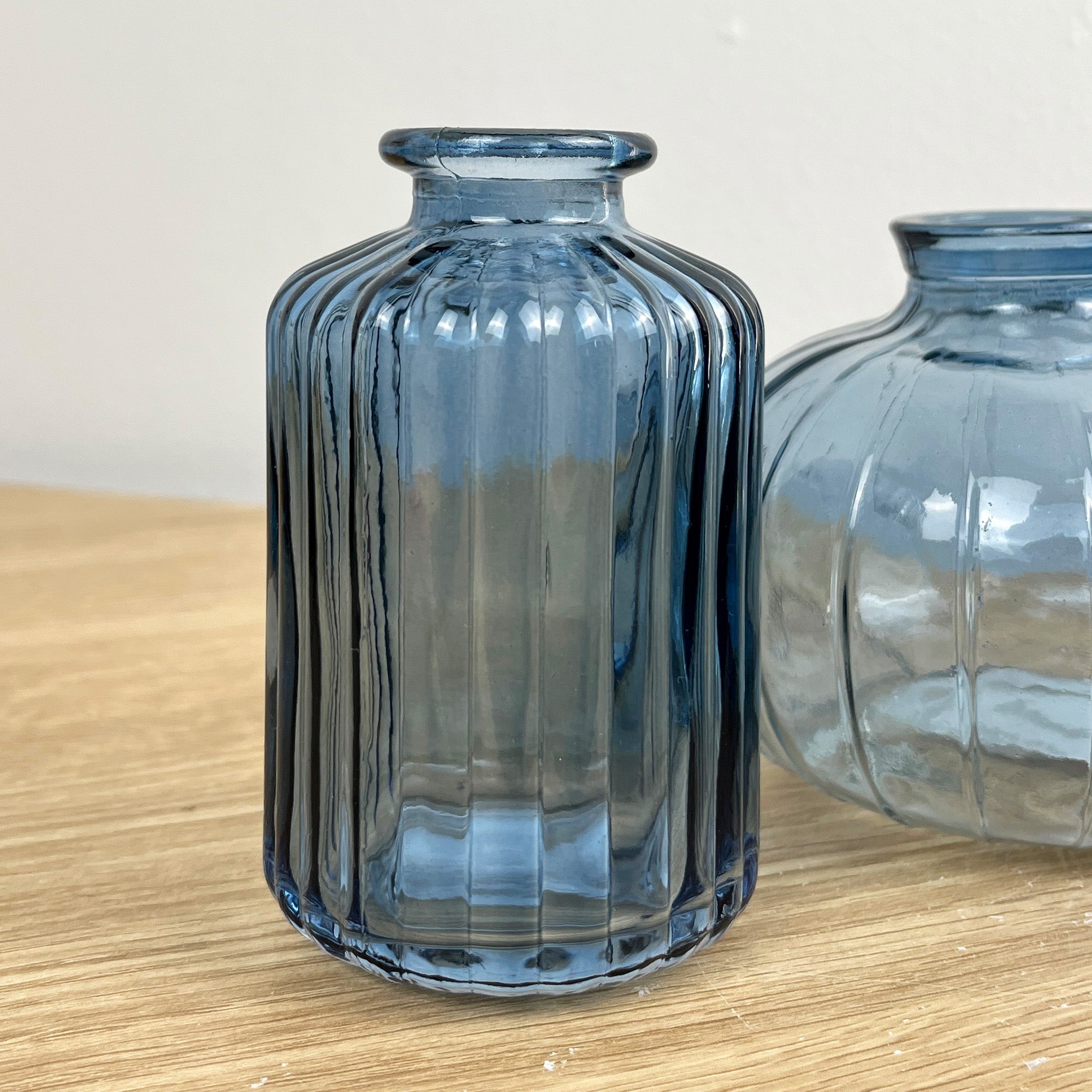 3 Piece Blue Glass Bud Vase Set - Mix #2