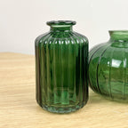 3 Piece Green Glass Bud Vase Set - Mix #2