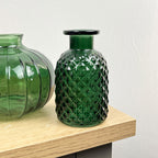 3 Piece Green Glass Bud Vase Set - Mix #2