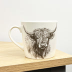 4 x 350ml Highland Cow Ceramic Mugs
