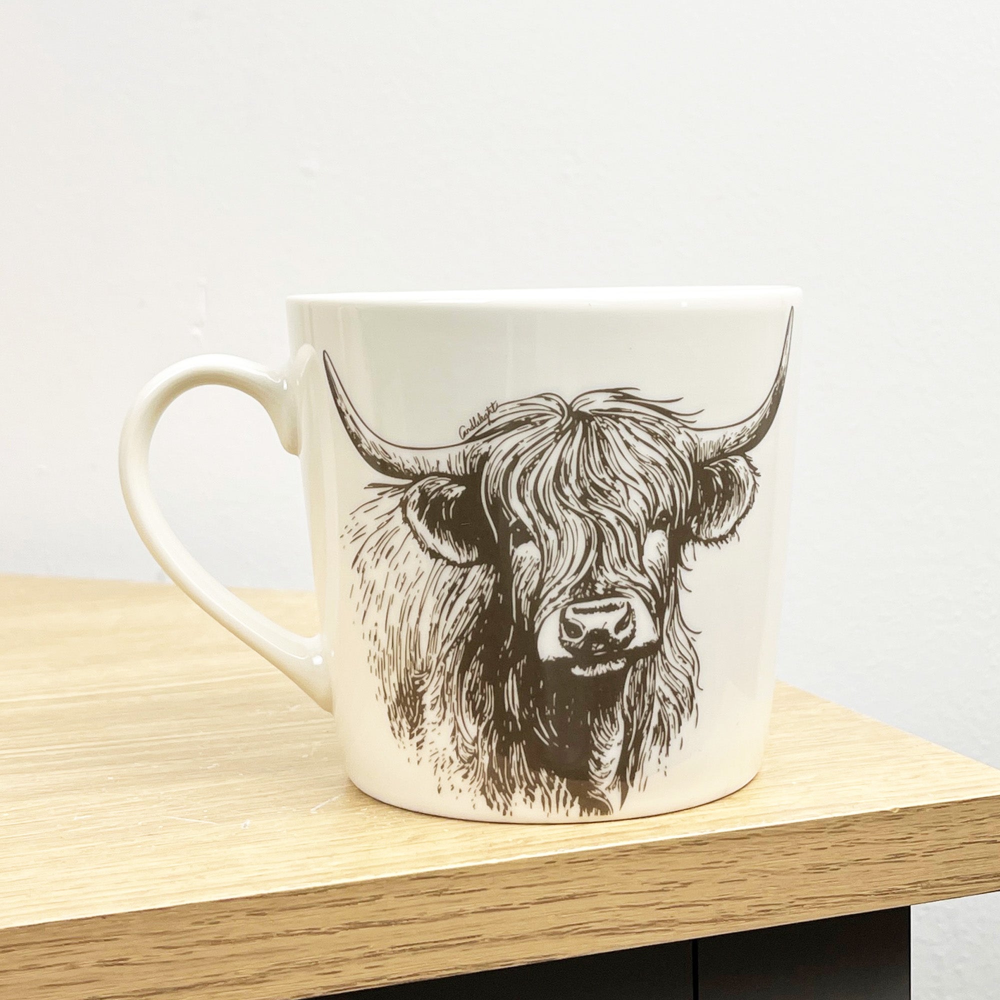 2 x 350ml Highland Cow Ceramic Mugs