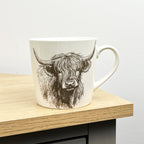 2 x 350ml Highland Cow Ceramic Mugs