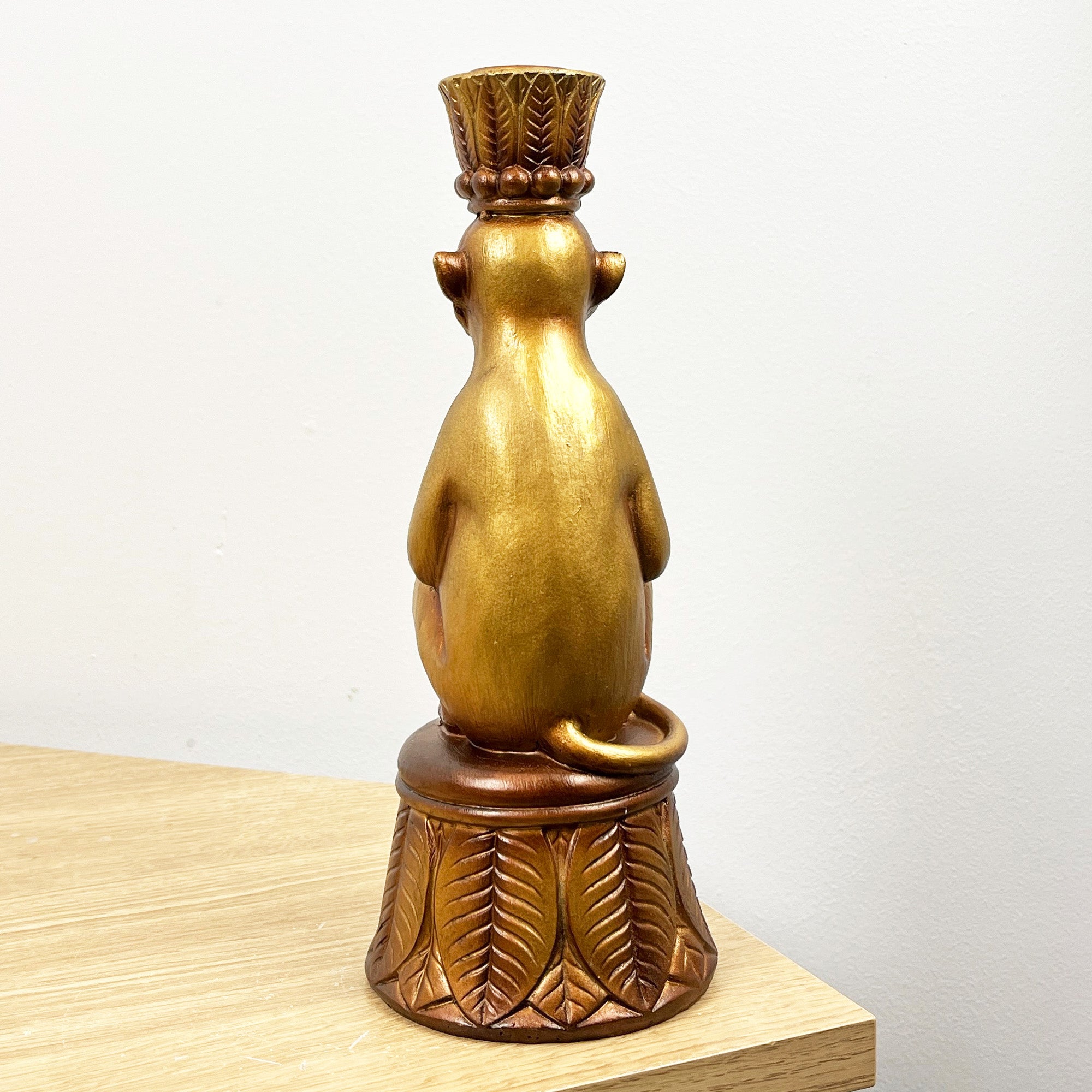 24cm Gold Monkey Candle Stick Holder - Resin