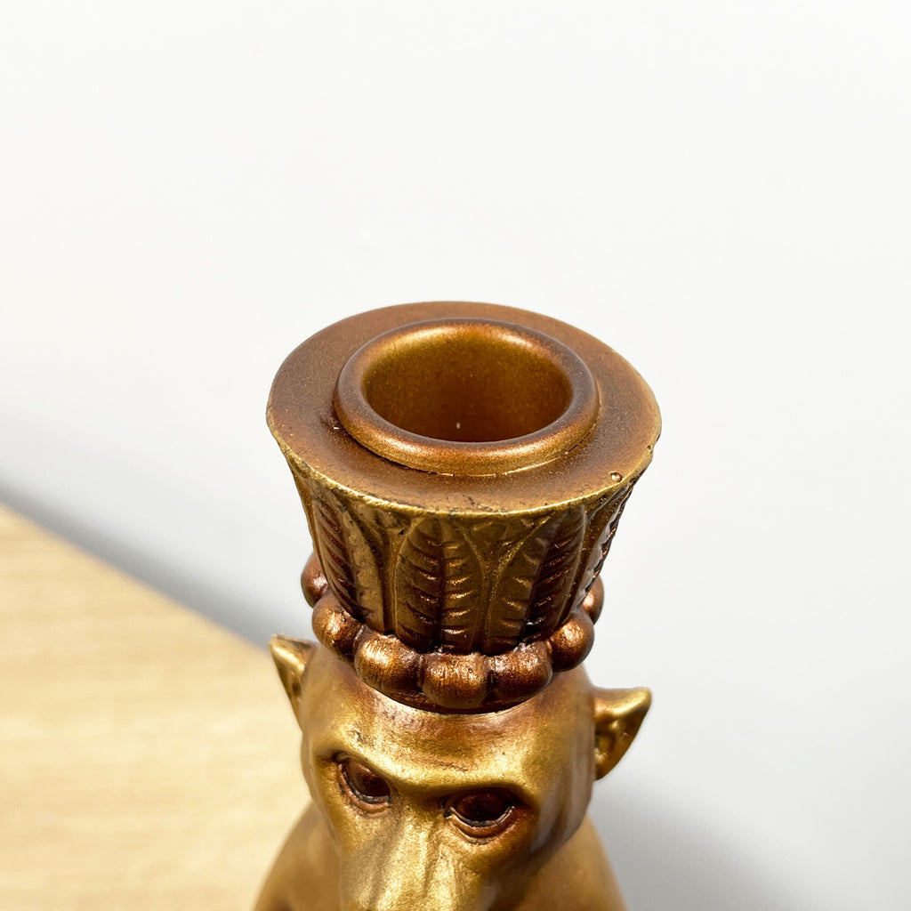 24cm Gold Monkey Candle Stick Holder - Resin
