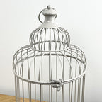 42cm Tall Round Decorative Metal Bird Cage – Grey