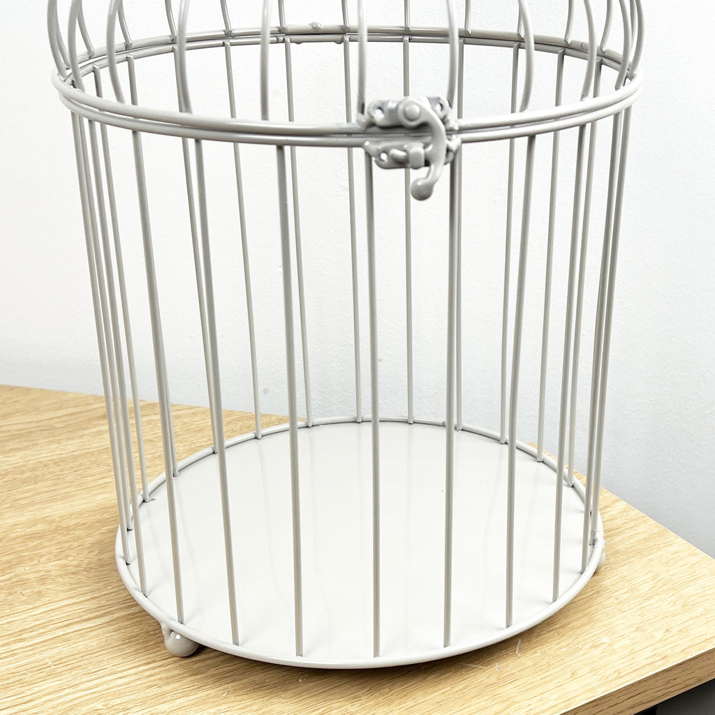 42cm Tall Round Decorative Metal Bird Cage – Grey