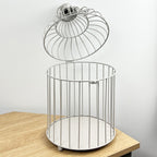42cm Tall Round Decorative Metal Bird Cage – Grey
