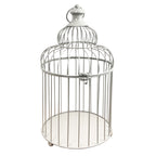 42cm Tall Round Decorative Metal Bird Cage – Grey