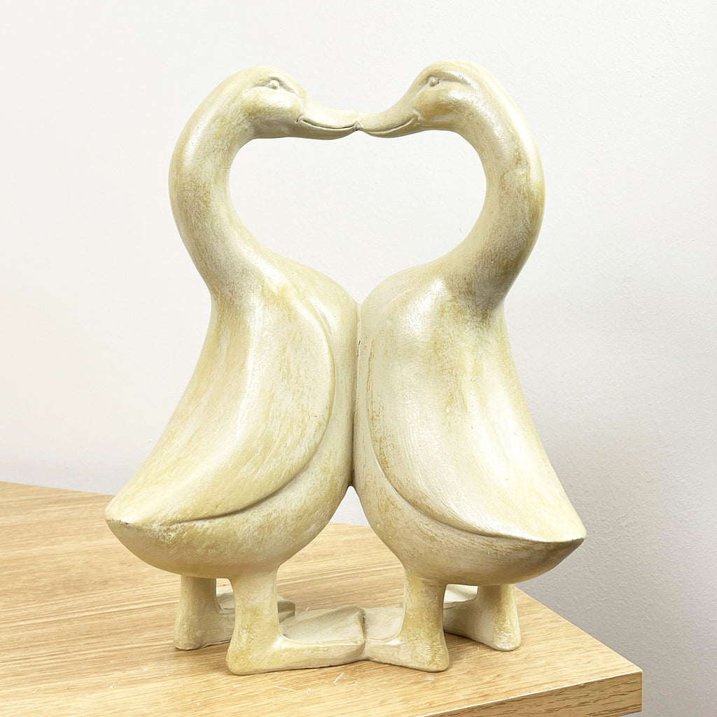 26cm Kissing Ducks Ornament - Resin