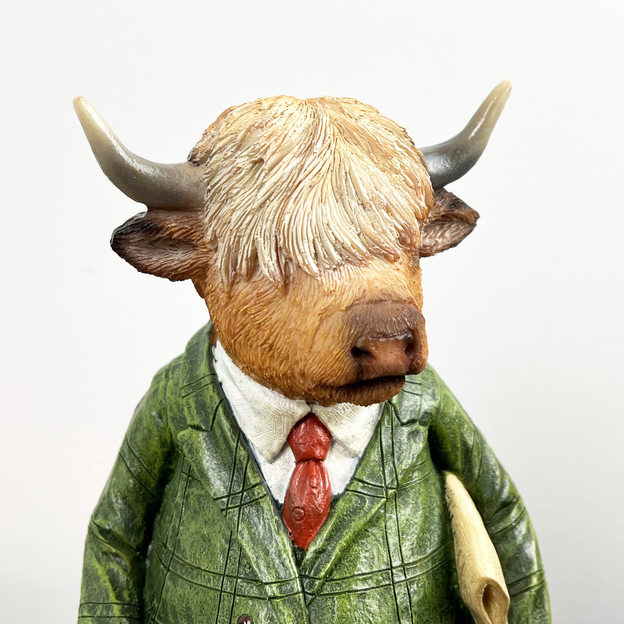 28cm Tall Country Gentlemen Highland Cow Ornament – Resin