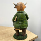 28cm Tall Country Gentlemen Highland Cow Ornament – Resin