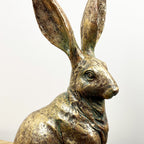 37.5cm Tall Large Bronze Coloured Hare Ornament – Resin