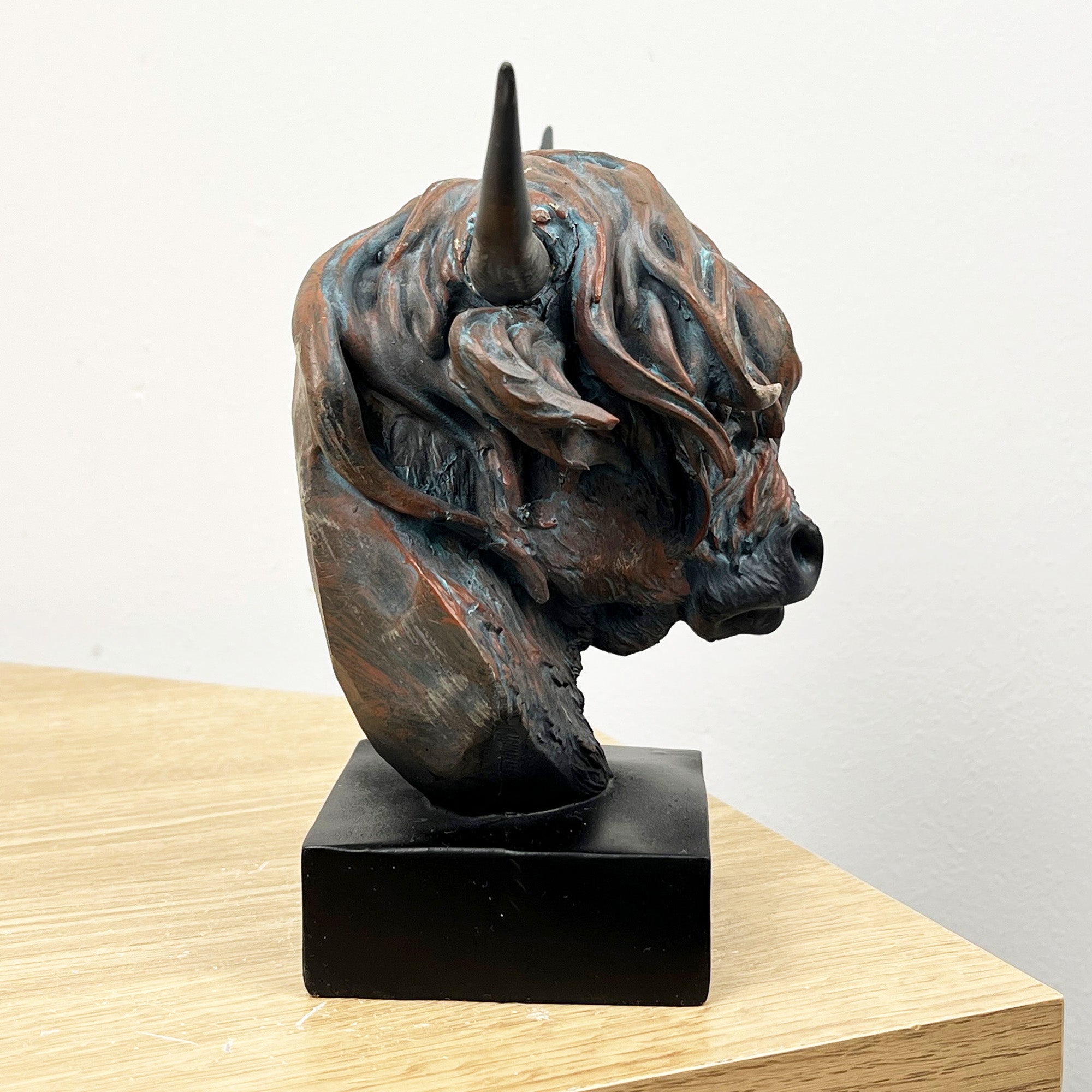 15cm x 20cm Small Highland Cow Head Bust Ornament - Resin