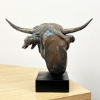 15cm x 20cm Small Highland Cow Head Bust Ornament - Resin