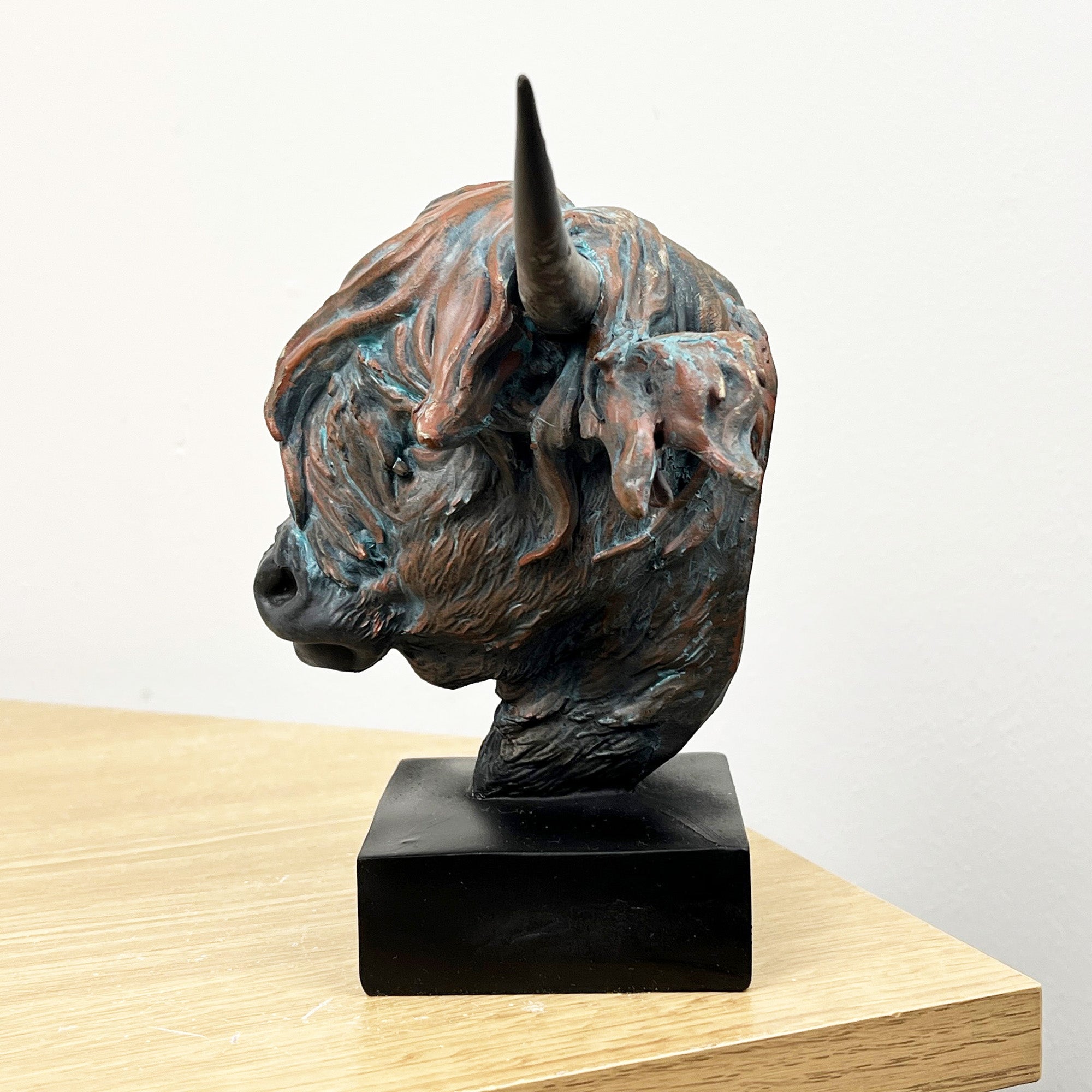 15cm x 20cm Small Highland Cow Head Bust Ornament - Resin