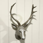 Silver Stag Head Wall Art Ornament – Resin