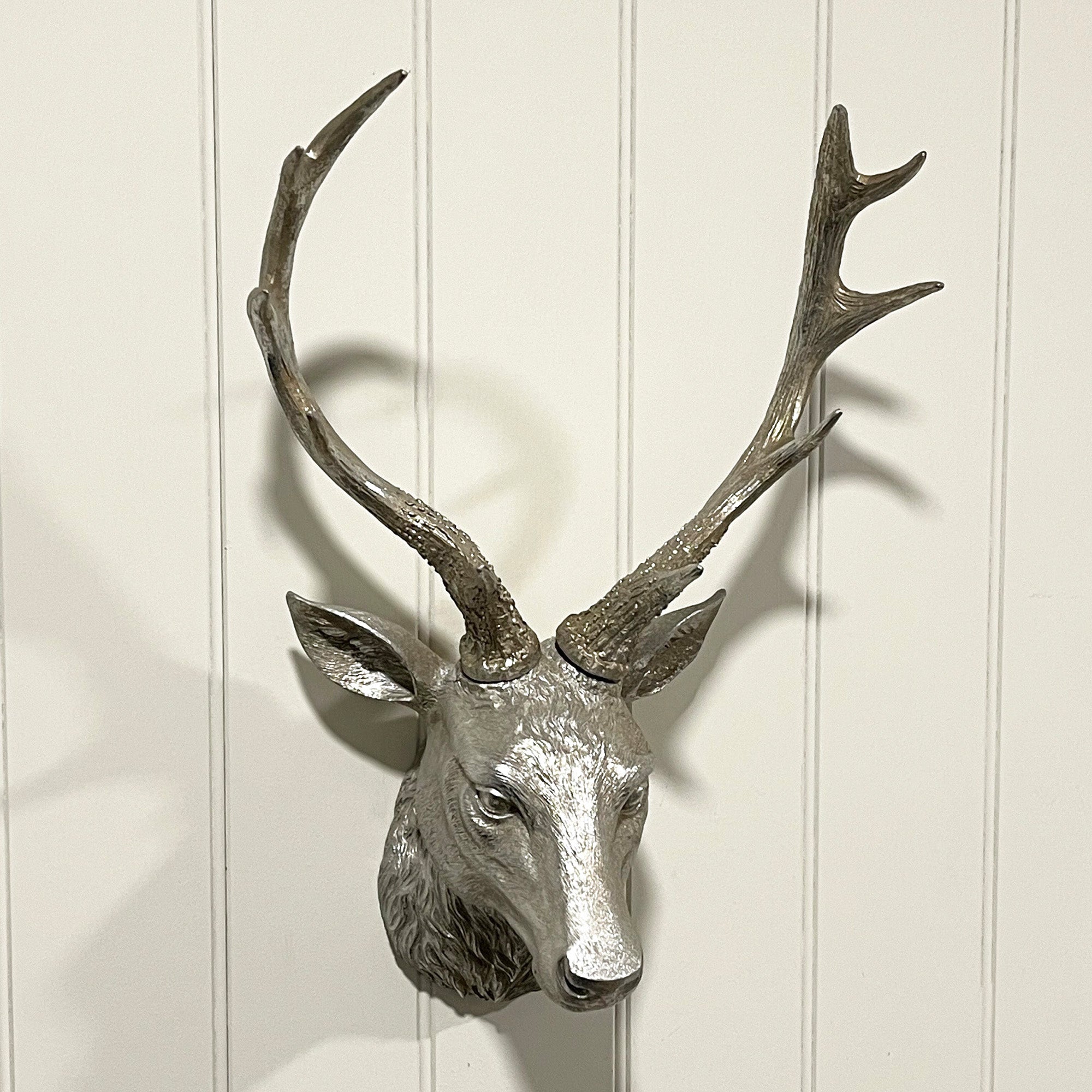 Silver Stag Head Wall Art Ornament – Resin
