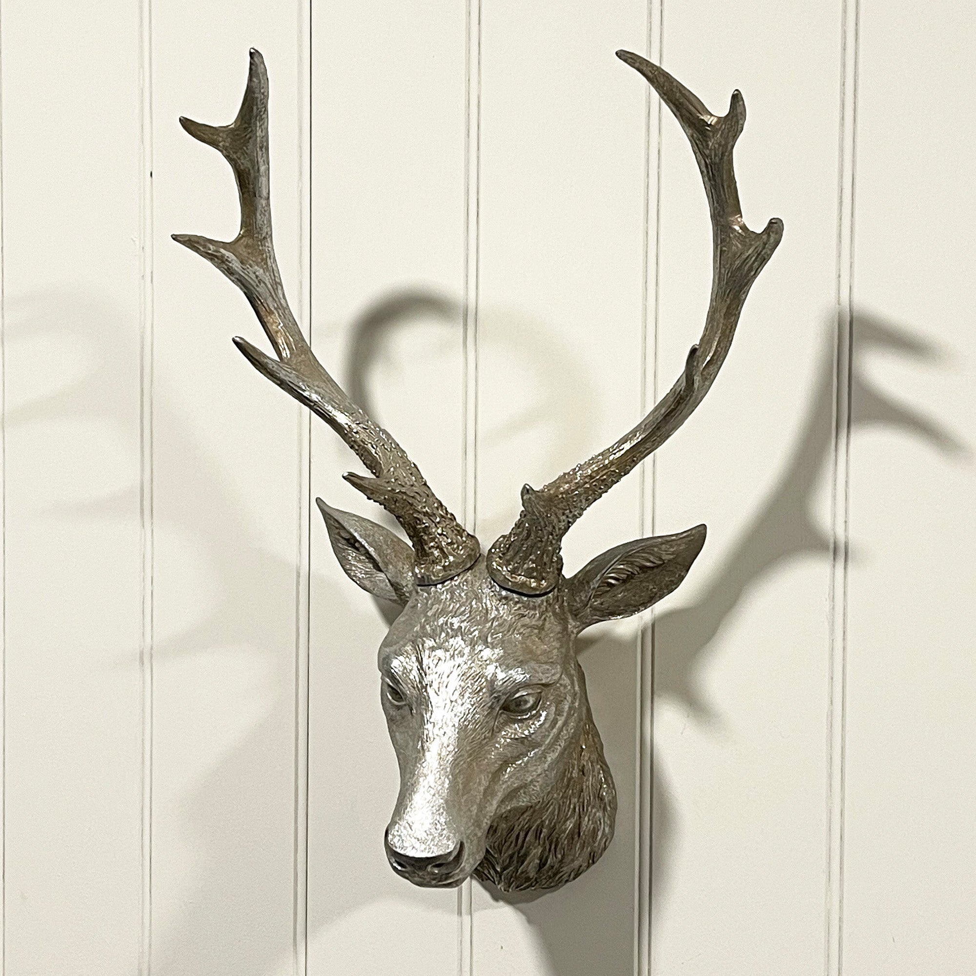 Silver Stag Head Wall Art Ornament – Resin