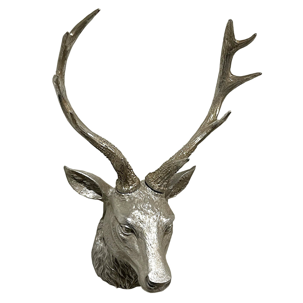 Silver Stag Head Wall Art Ornament – Resin
