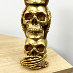 See Speak & Hear No Evil Gold Skull Totem Ornament – Resin