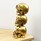 See Speak & Hear No Evil Gold Skull Totem Ornament – Resin