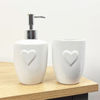 2 Piece Bathroom Sink Accessories Set – White Heart
