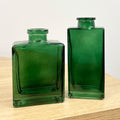 Pair of Small Rectangular Glass Bud Vase – Green