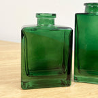Pair of Small Rectangular Glass Bud Vase – Green